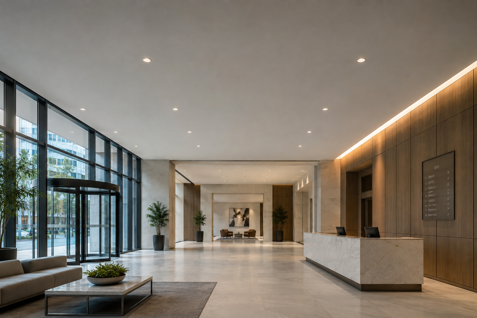 Architectural Downlight Installed in an office