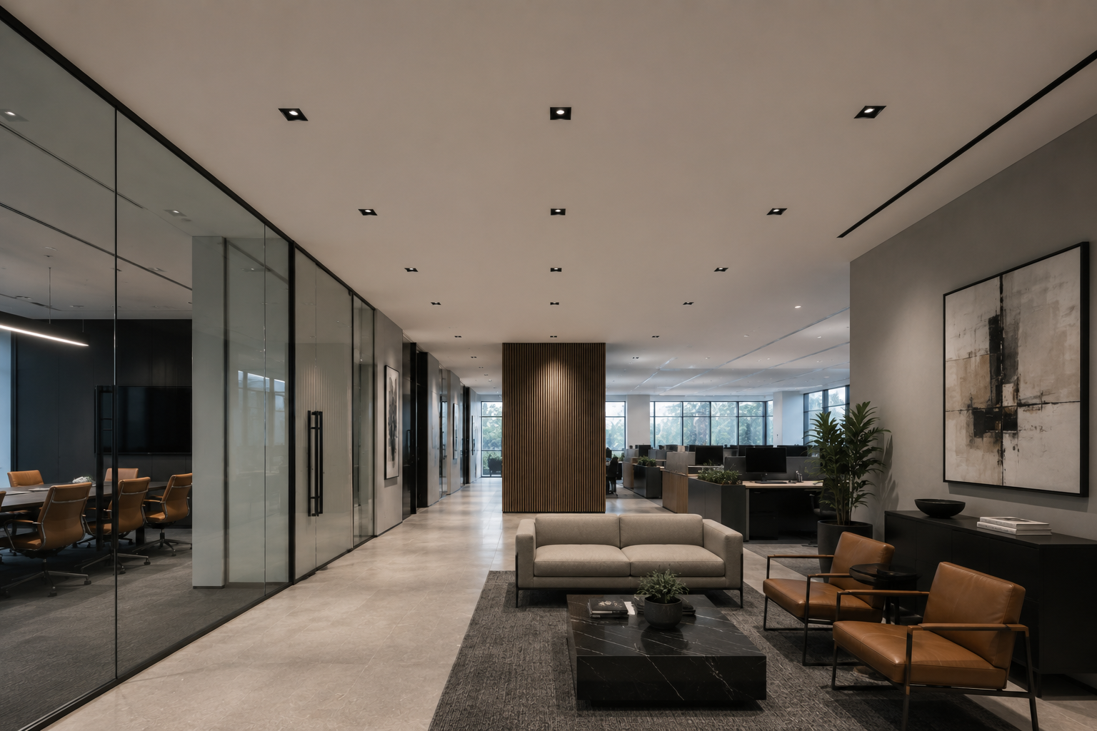 Architectural Downlight Installed in an office