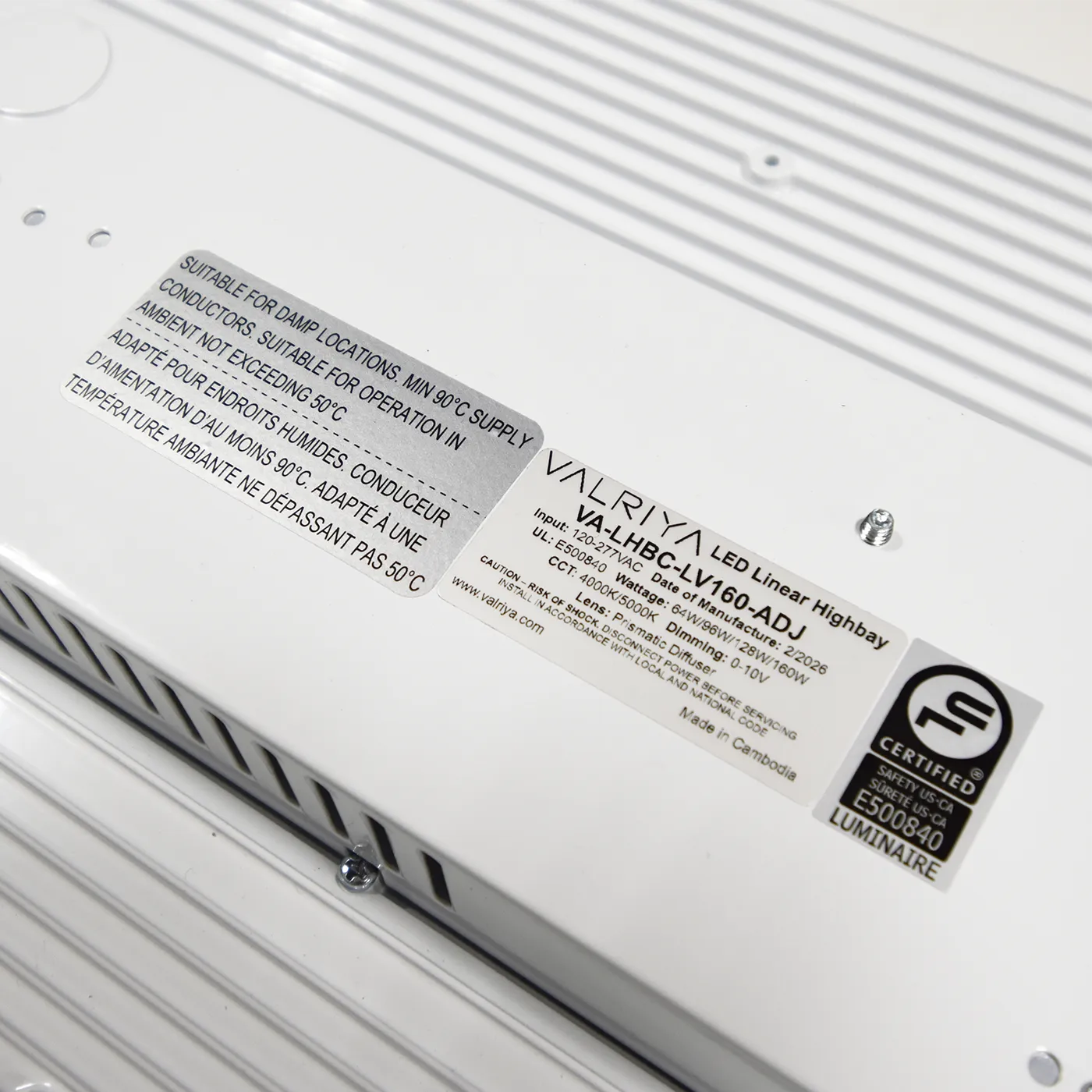 Linear Highbay Label