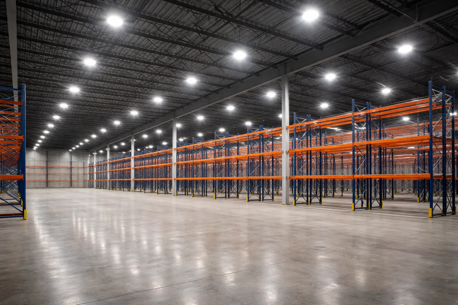 Round highbay installed in a warehouse