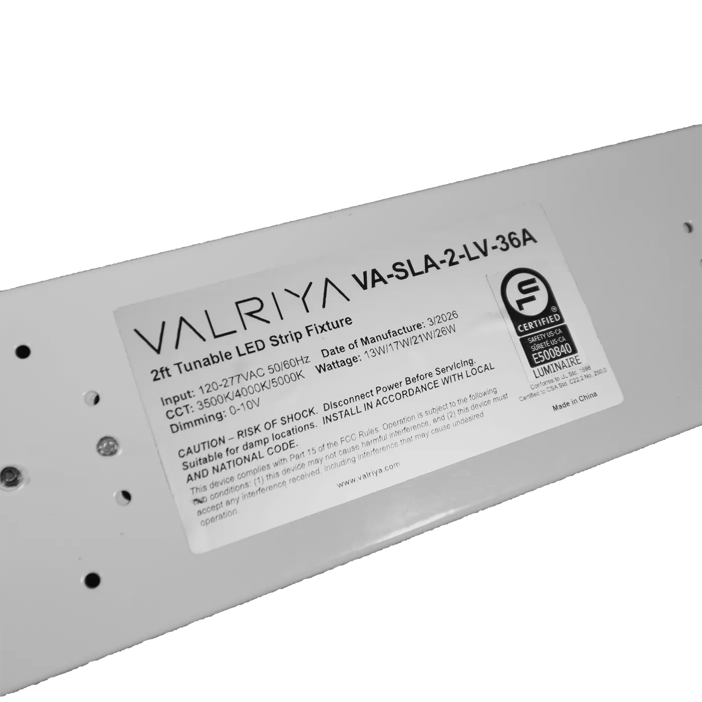 Adjustable Strip light Label
