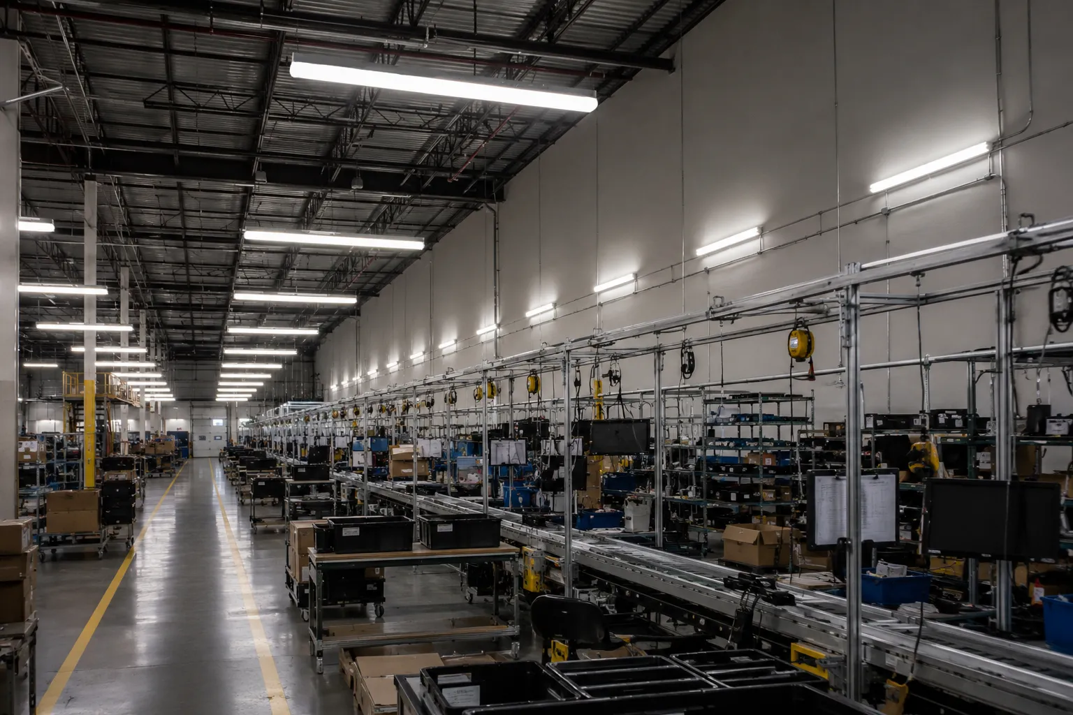 Adjustable Strip Light installed in a warehouse