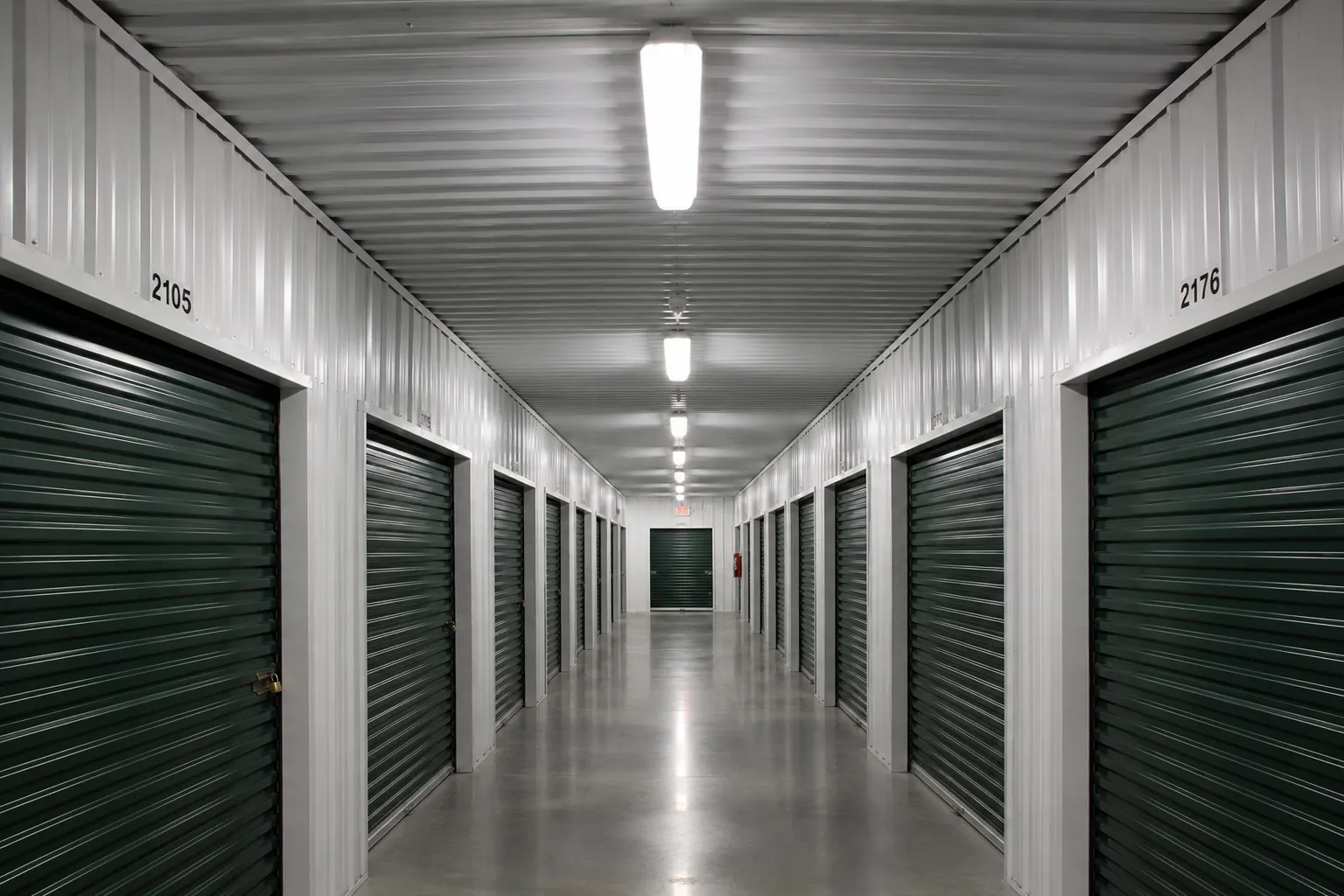 Adjustable Vapor Tight light installed in a storage facility