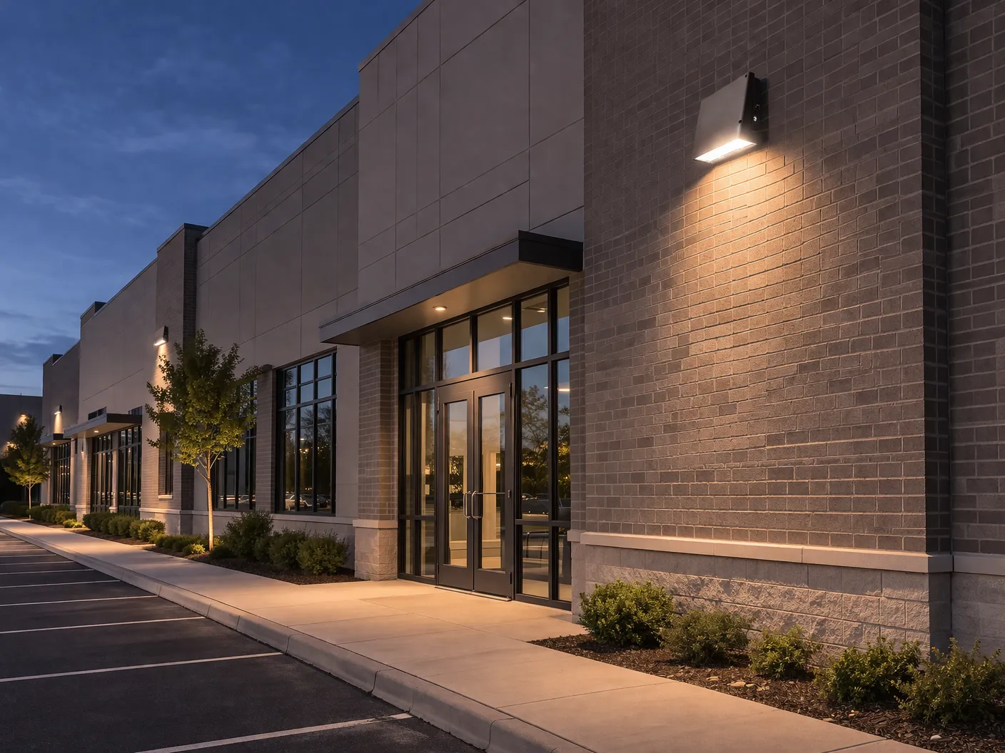 Adjustable Wall Pack installed on the side of a building