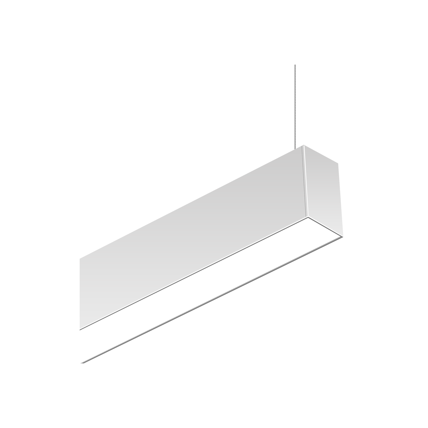Architectural Linear Pendant - partial side profile of 4ft with white finish