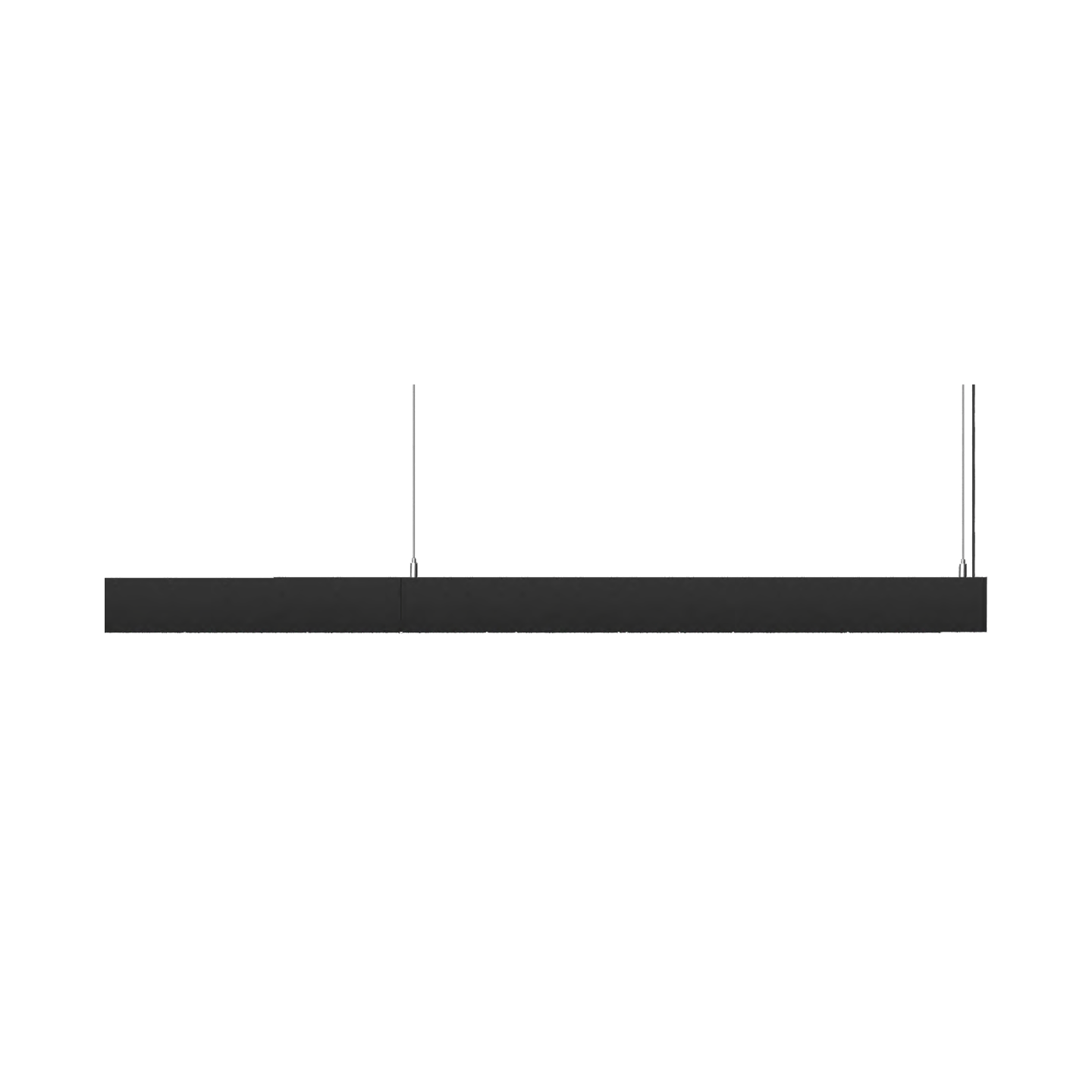 Architectural Linear Pendant - Side profile of 8ft with black finish