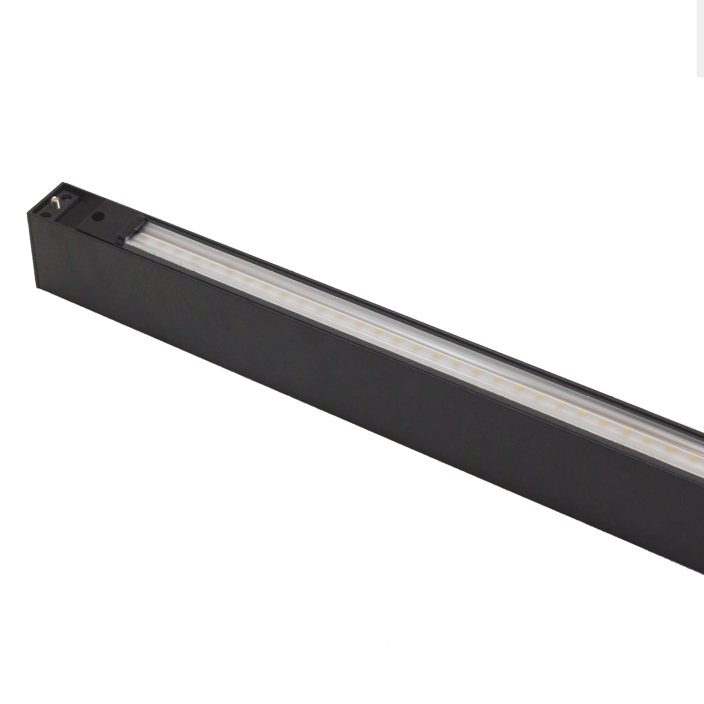 Architectural Linear Pendant - Top view of 8ft with black finish